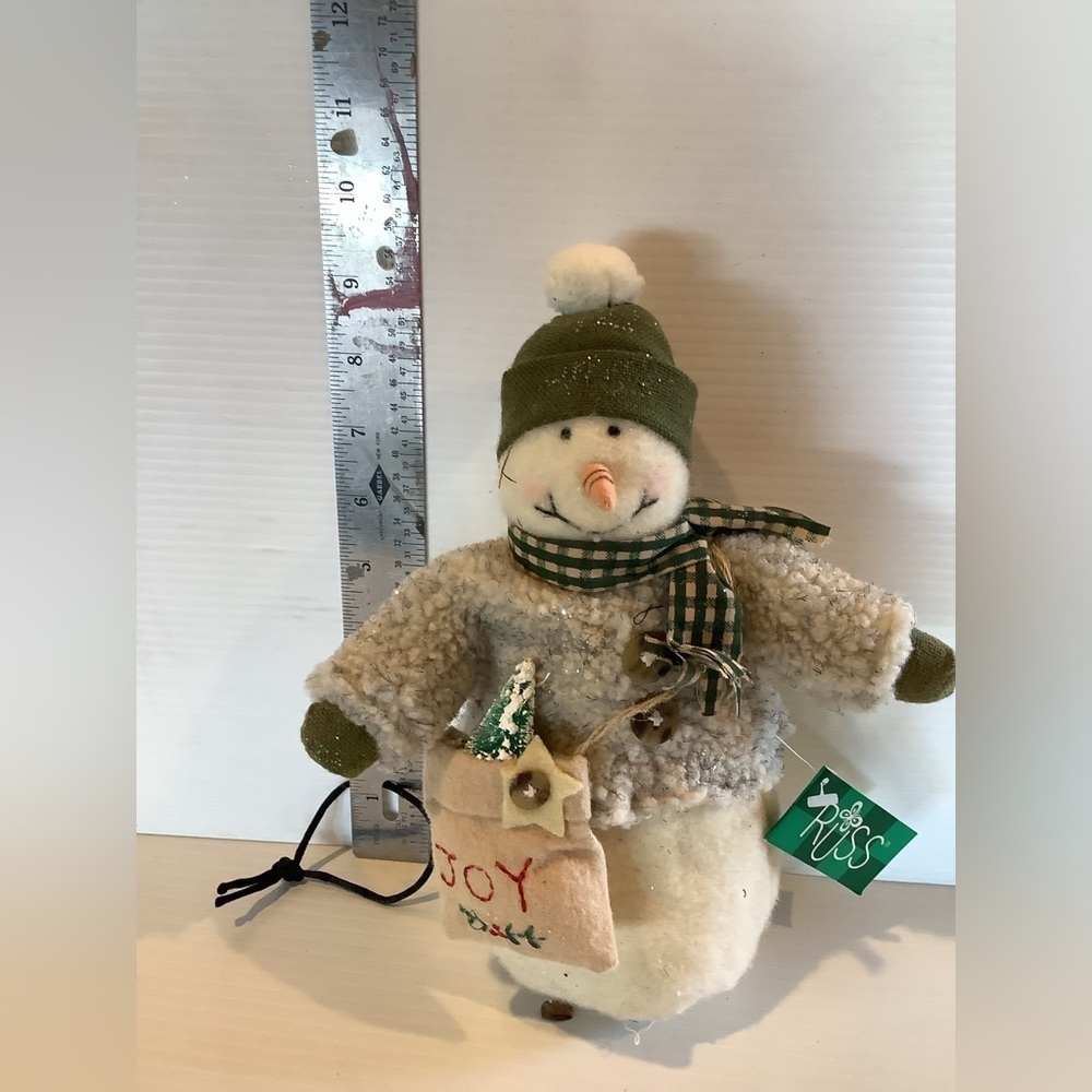 Vintage Russ Berrie Snowman Beanbag – With Original Tags – Judy Lynn Design